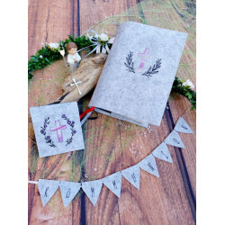 Stickserie ITH -  Wimpelchen Kommunion plus Kreuz